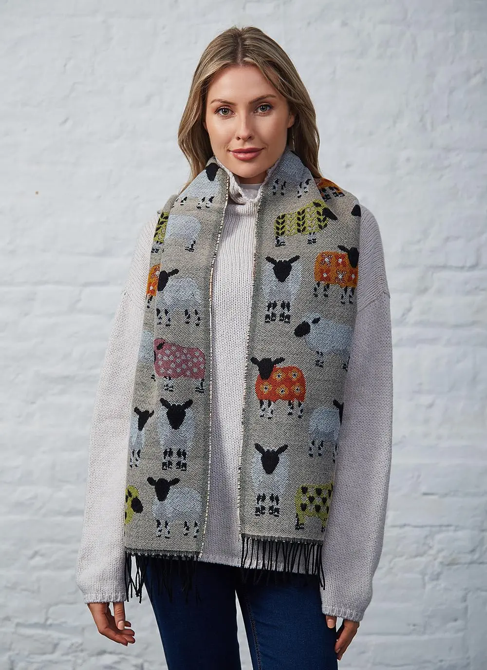 Sheep Fringed Scarf